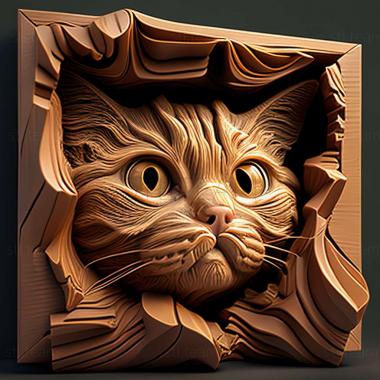 3D модель Знаменита тварина кіт Ларрі (STL)